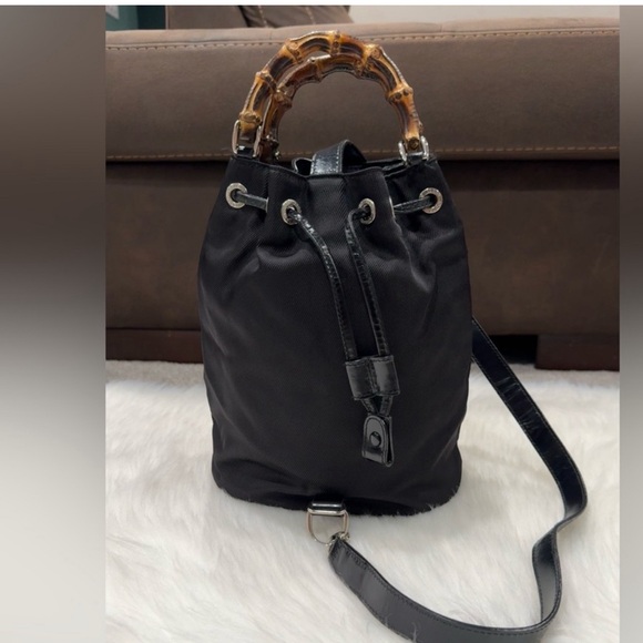 Gucci Handbags - Authentic vintage GUCCI Bamboo Cloth Bucket Bag with COA 🖤🖤🖤